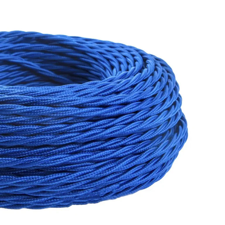 Cablu Textil Impletit Vintage 3X0,75MM 10M/Pac Albastru
