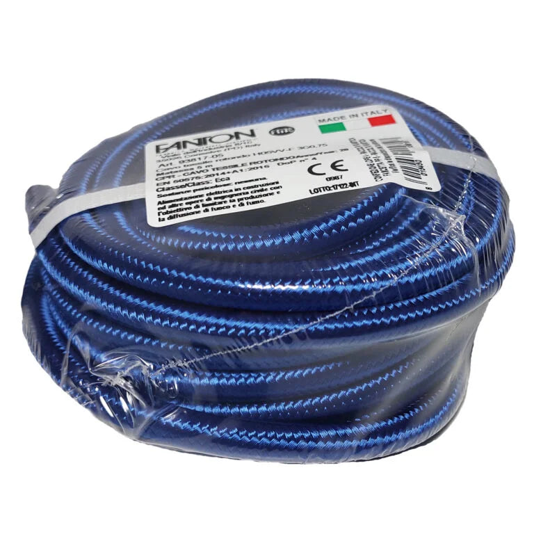 Cablu Textil Rotund Vintage 3X0,75MM 5M/Pac Albastru