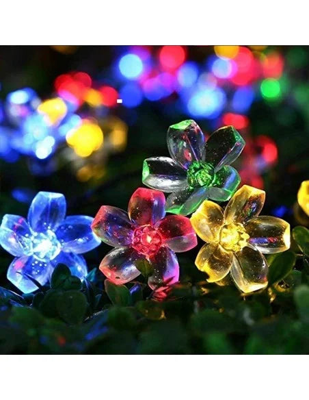 Instalatie solara 50 led, pentru exterior, model floricele, Ip 44