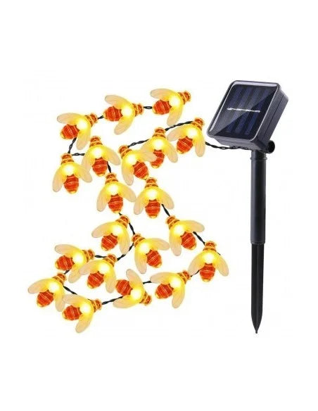 Instalatie solara cu 50 albinute LED, interior-exterior, senzor miscare