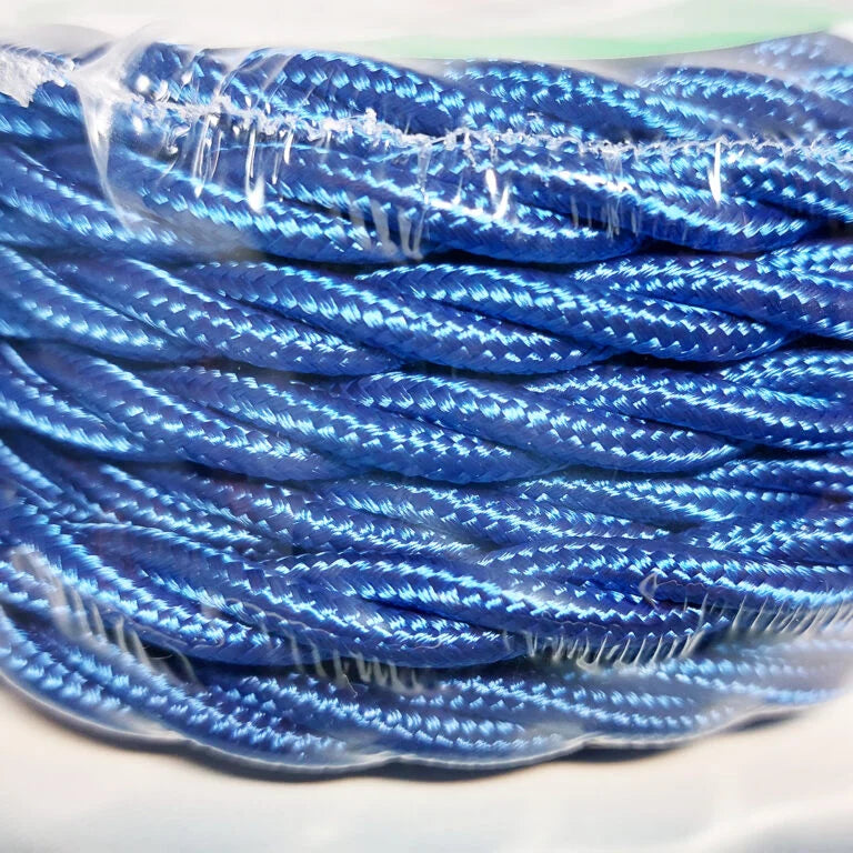 Cablu Textil Impletit Vintage 3X0,75MM 10M/Pac Albastru