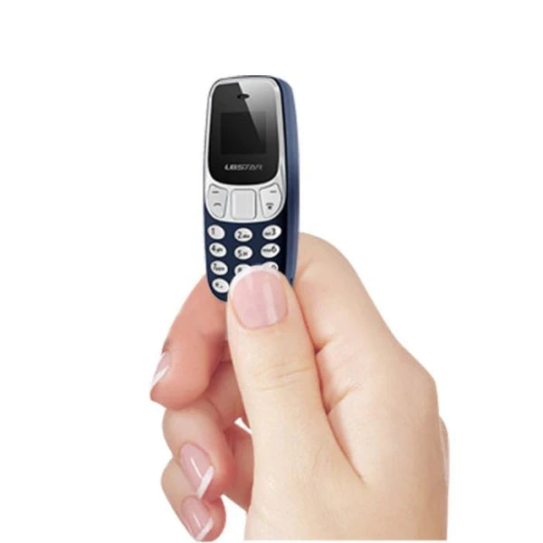 Mini telefon mobil, Dual SIM, OLED, 7 cm, greutate 30 grame