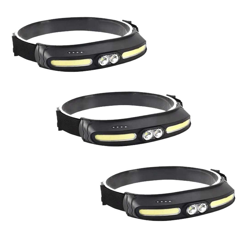 PACHET 3X Lanterna stil Banda LED pentru Cap 3 in 1, Incarcare USB, 5 Moduri de Iluminare