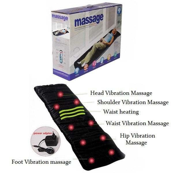 Saltea cu masaj,incalzire infrarosu si vibratii 2-in-1 Massage Exclusive 9, cu telecomanda