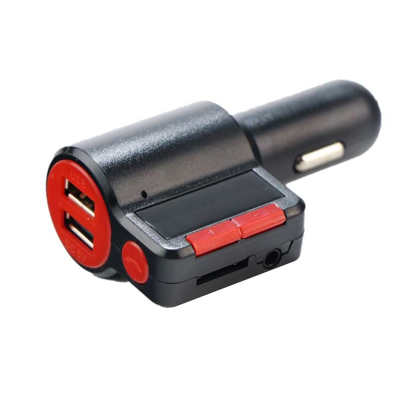 Car Kit Bluetooth Modulator FM Dual USB Micro SD Negru-Rosu